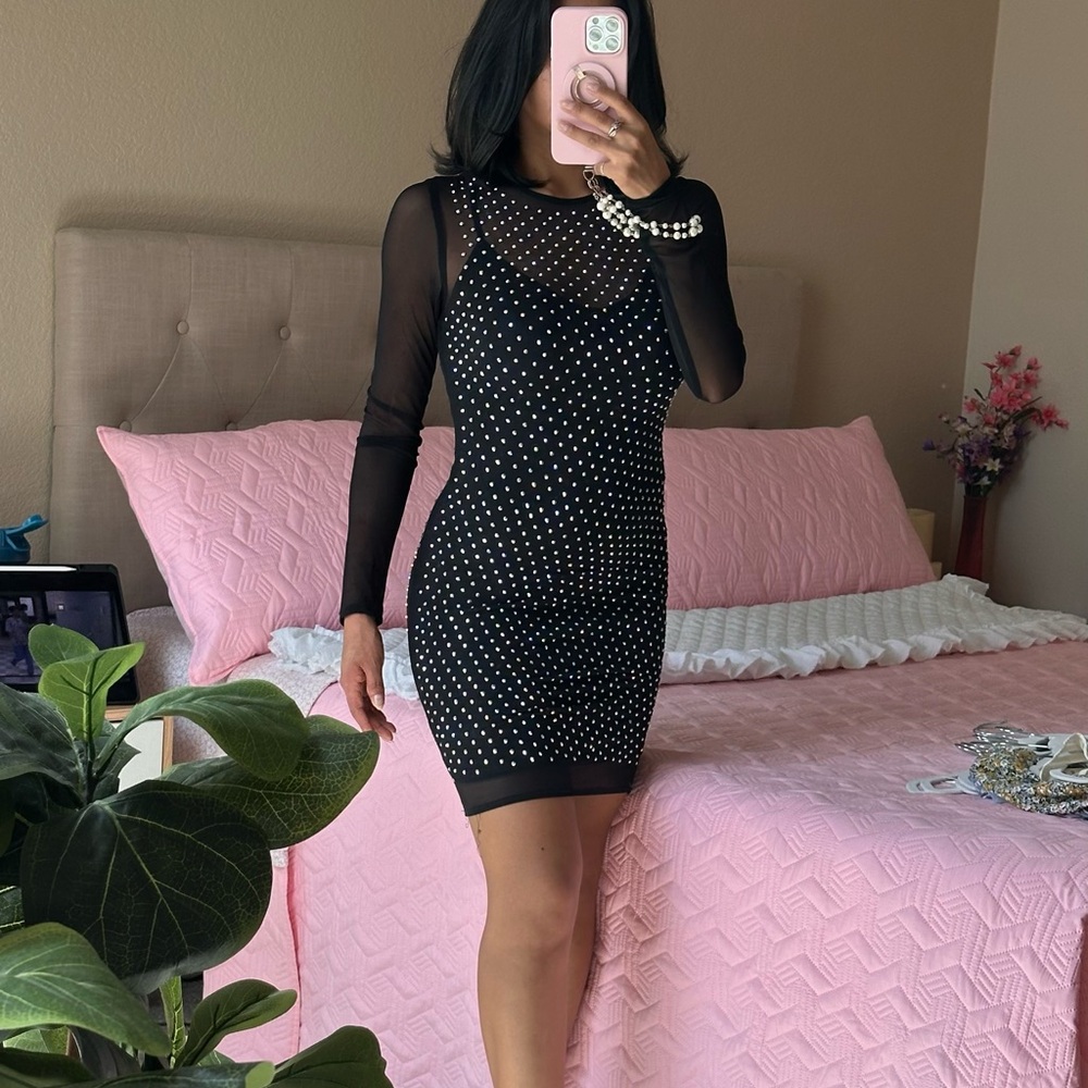 Black mini dress